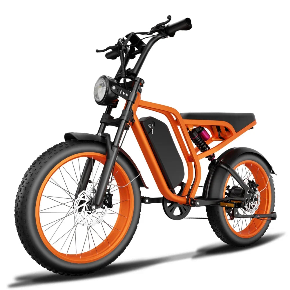 Electric Bike BLUVALL SU8 1500W Powerful Motor 52V20AH Removable Battery E-bike Hydraulic Brake 20*4 Inch Fat Tire Electric Bike Torange