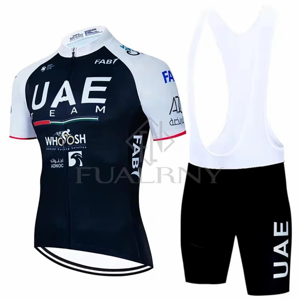 UAE Summer Cycling Jersey Set Men's Cycling Clothing Bicycle Short Sleeve Road Bike Clothes Suit Mtb Maillot Culotte Ciclismo Torange