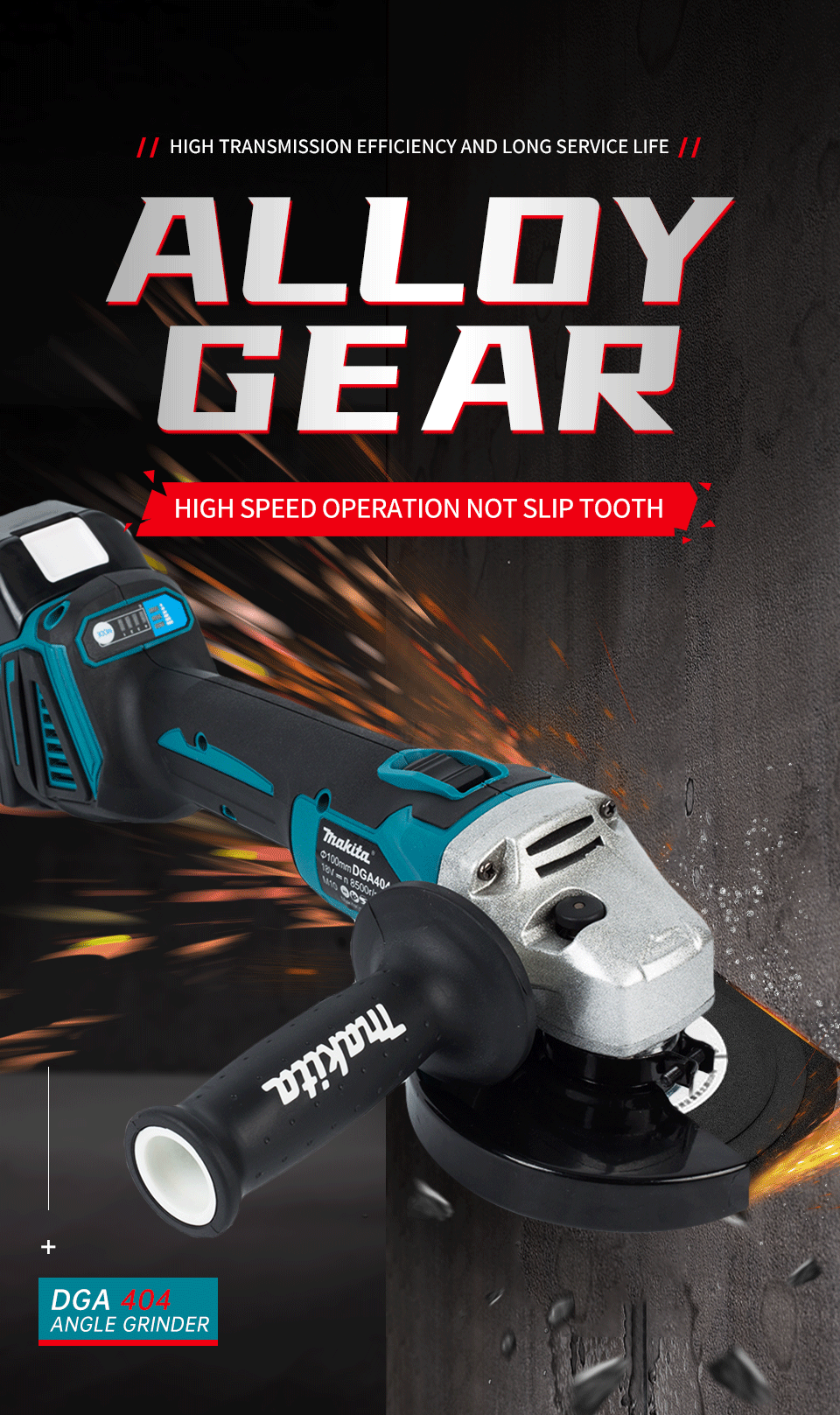 2025 Makita 18V DGA404 Brushless Lithium Electric Angle Grinder Rechargeable Cutting Machine High Power Polishing Machine