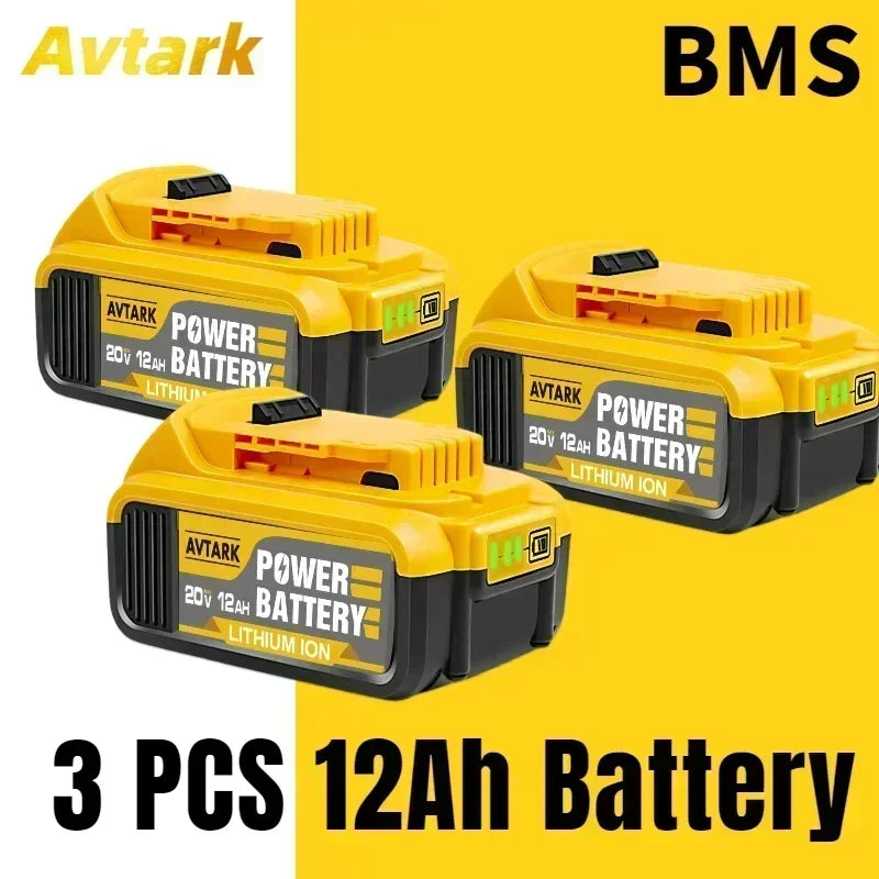 100% Original DCB200 12.0Ah Replacement 20V Battery For Dewalt  replacing lithium batteries 18V DCB184 DCB206 DCB205 DCB204-2