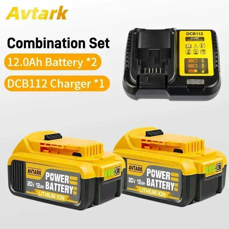 100% Original DCB200 12.0Ah Replacement 20V Battery For Dewalt  replacing lithium batteries 18V DCB184 DCB206 DCB205 DCB204-2