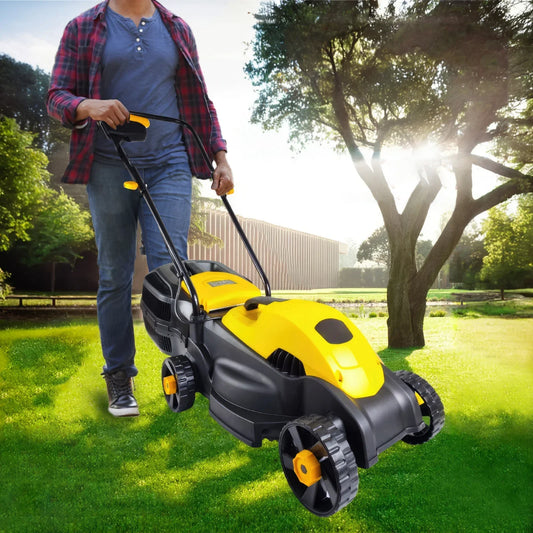 220V 1200W Portable High-power Electric Lawn Mower Adjustable Hand Pushed Household Lawn Mower Artifact Weeding Tool