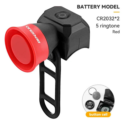 5 Mode Bike Electric Bell Horn Cycling USB Charging Motorcycle Ring Antitheft Waterproof Alarm Mountain Road Bicycle Accessories Torange