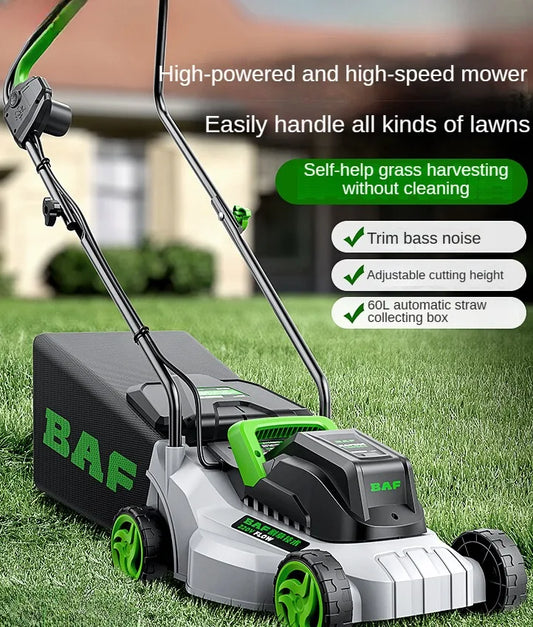 High-Power Electric Lawn Mower - Perfect for Large Yards, Push-Style Efficiency and Corded Operation Included