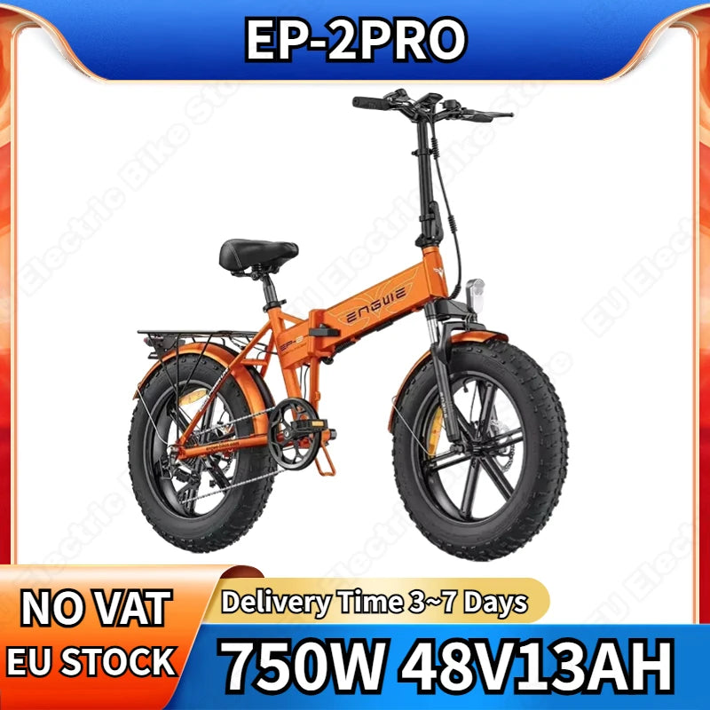 ENGWE Electric Bicycle 750W Powerful Motor 48V13AH Lithium Battery City Folding Electric Bike 20*4.0 Inch Fat Tire Snow E-bike