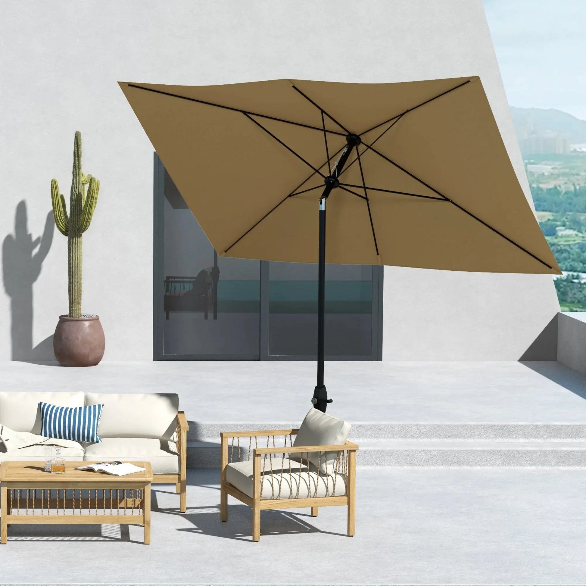 Outsunny Garden Parasol Rectangular Umbrella Only  2m x 3m DS