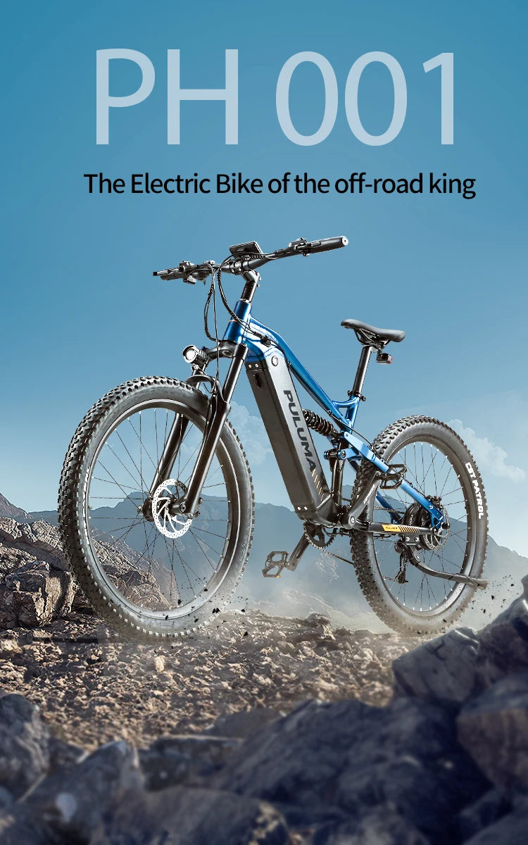 PH001 Electric Bicycles Peak 1000W Motor 48V 20AH Battery Off-Road VTT Electric Mountain Bike 27.5 Inch Fat Tire Electric Bikes