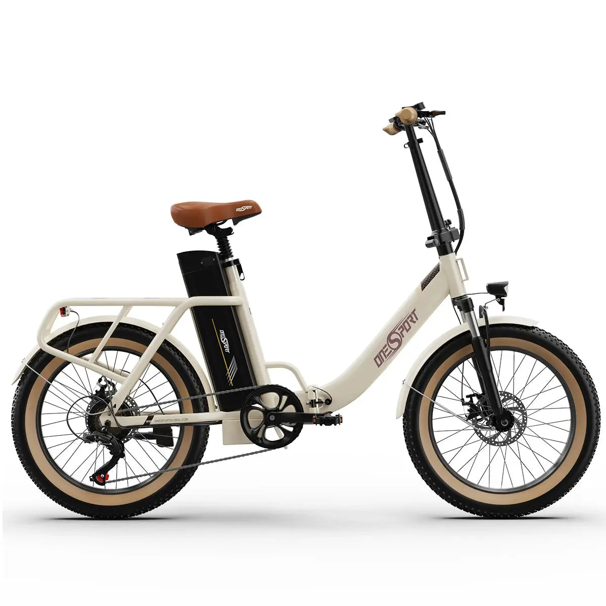 ONESPORT OT16-2 Folding E-Bike, 20'' Tires, 250W Motor, 48V 17Ah Battery, Shimano 7-Speed, 25km/h, Disc Brakes Torange