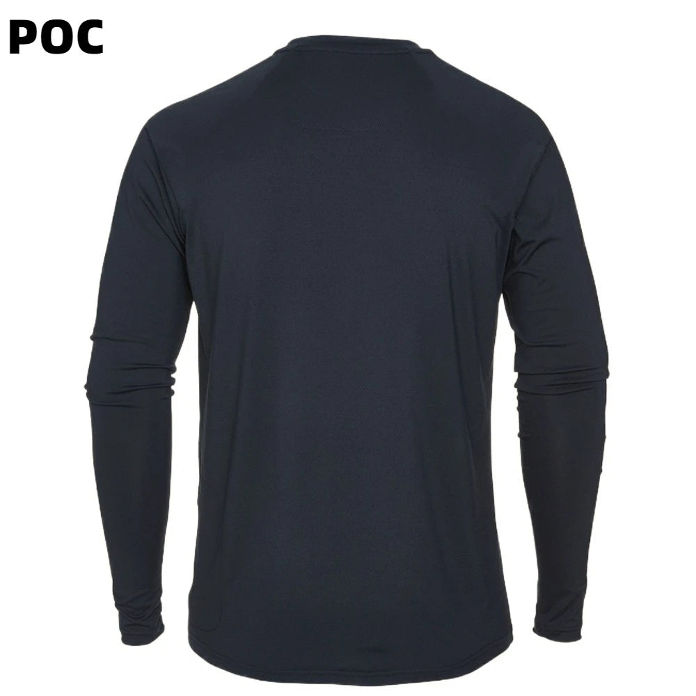 POC Long-sleeved sportswear DH Cycling Clothing Motorcycle T-Shirt Marathon running quick-drying sweat-absorbing sportswear Torange