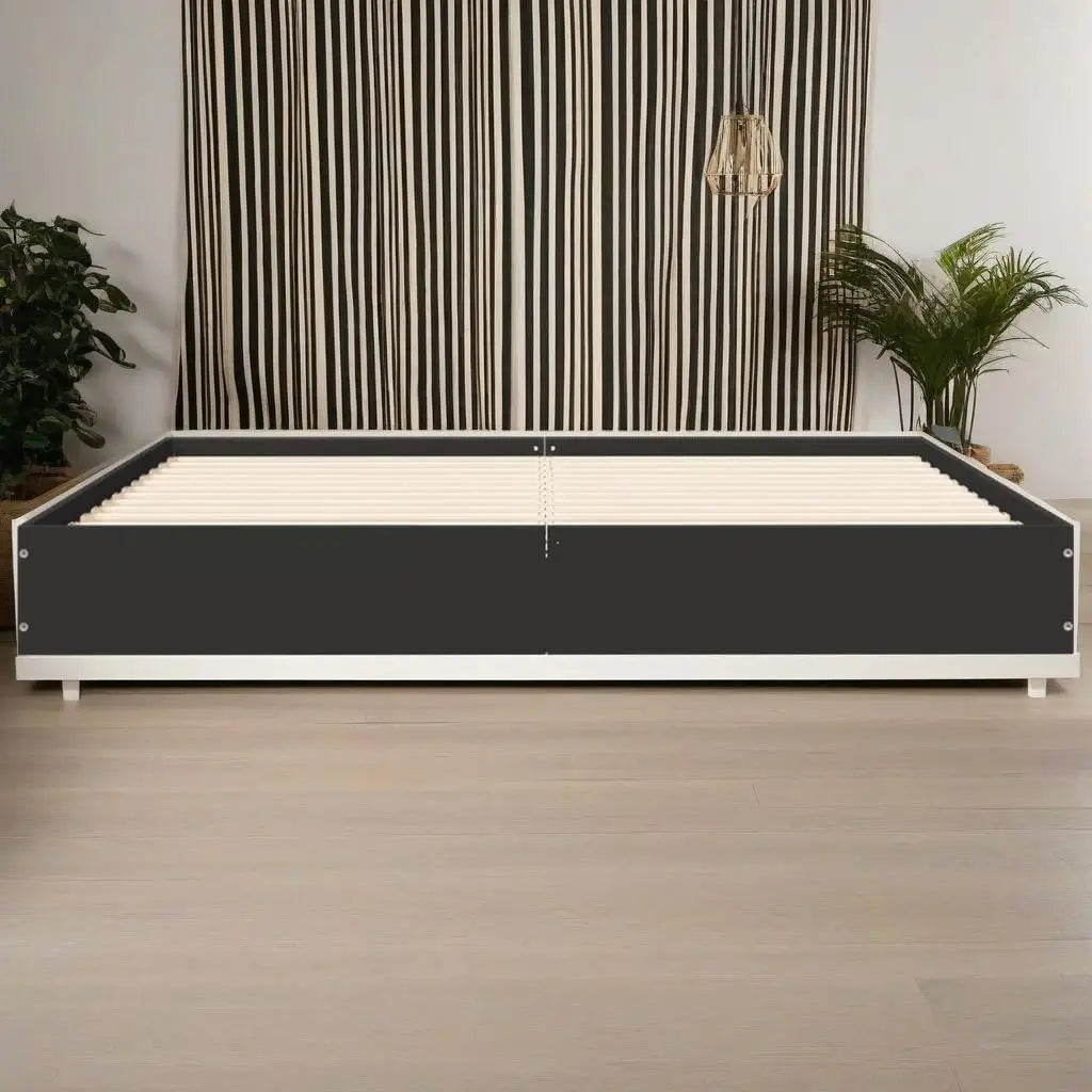 Black Small Wooden Double Bed Frame 120x190 cm