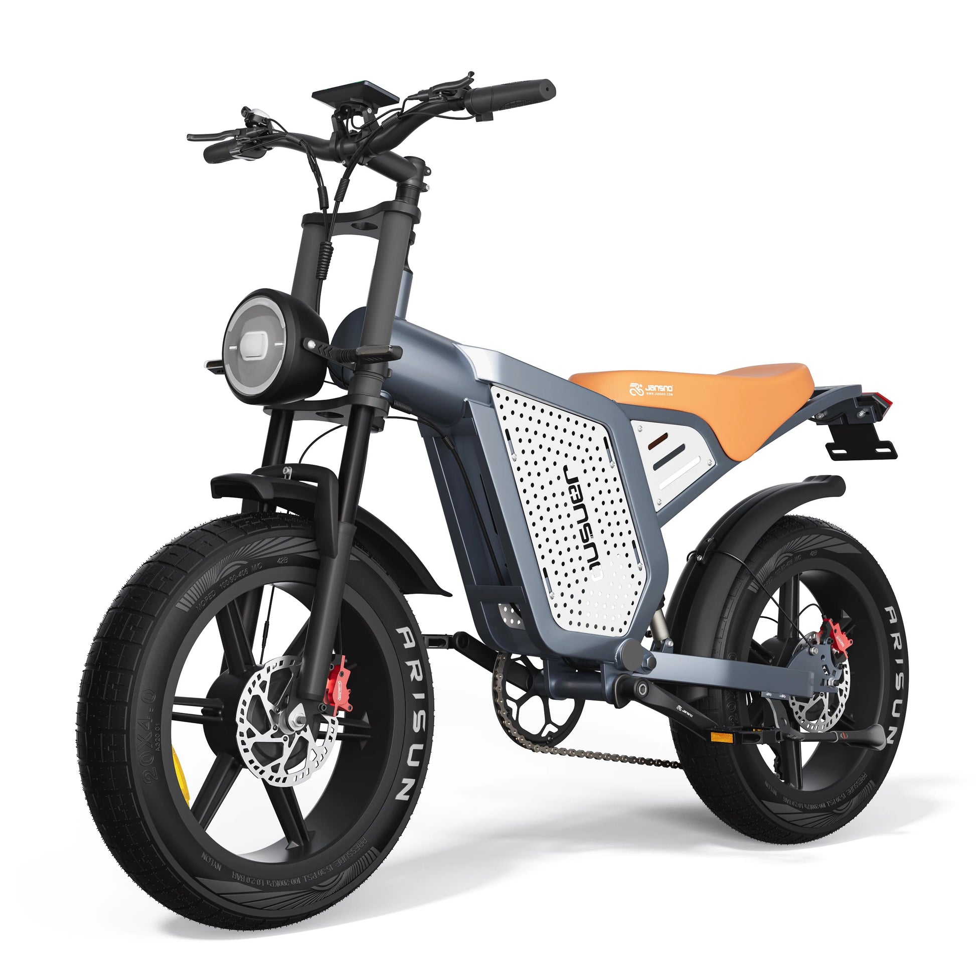 JANSNO X60 Electric Bicycle 1500W Dual Motor 48V23AH Lithium Battery Snow Motorcycle E-Bike 20 Inch Fat Tire Snow Electric Bike Torange