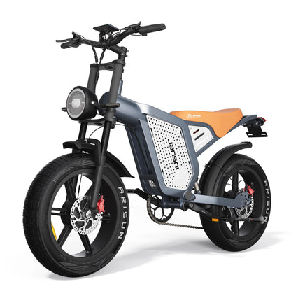 JANSNO X60 Electric Bicycle 1500W Dual Motor 48V23AH Lithium Battery Snow Motorcycle E-Bike 20 Inch Fat Tire Snow Electric Bike Torange