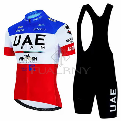 UAE Summer Cycling Jersey Set Men's Cycling Clothing Bicycle Short Sleeve Road Bike Clothes Suit Mtb Maillot Culotte Ciclismo Torange
