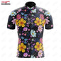 15 Styles Floral Cycling Jersey for Men Short Sleeve Reflective MTB Maillot Downhill Pro Team Mountain Bicycle Clothing Summer Torange