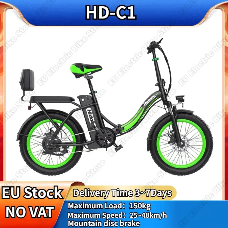 Hidoes C1 Electric Bike 750W Motor 48V13AH Lithium Battery All terrain Aldult E-bike 20-inch Tire City Folding Electric Bicycle