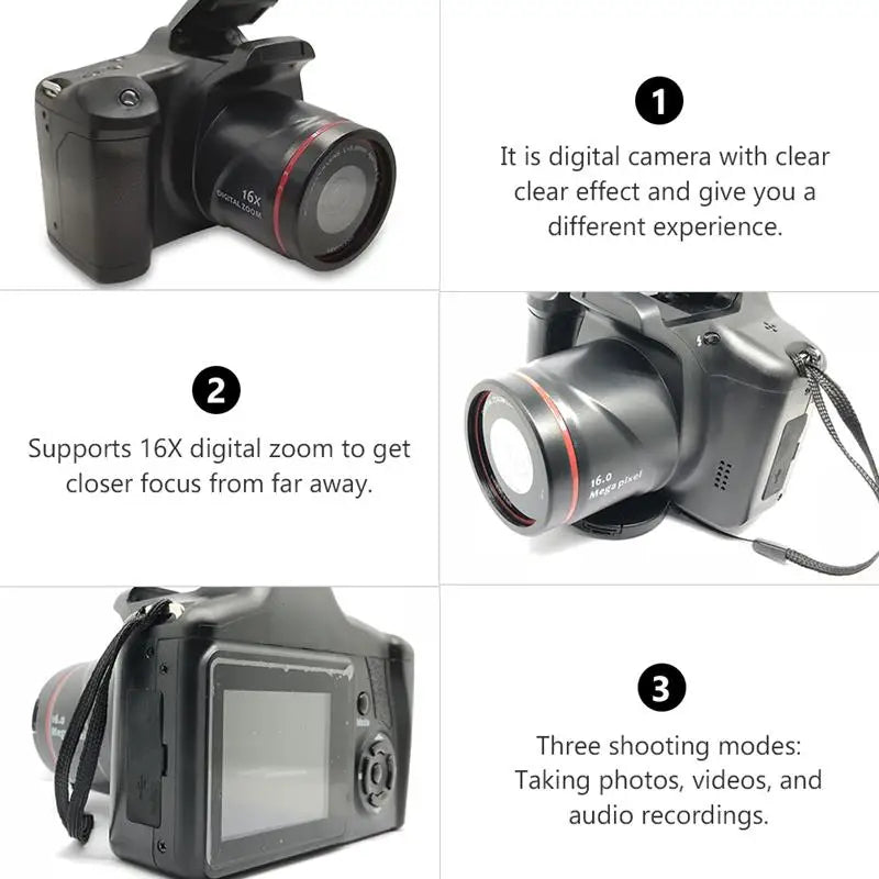 Digital Camera Portable 16x Zoom Video Camcorder Photography Telephoto Camera Portable Travel Vlog Camera Photography - Torange