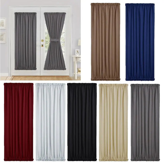 ROD FRENCH DOOR WINDOW PANEL CURTAINS THERMAL 54''W X72''L VARIOUS