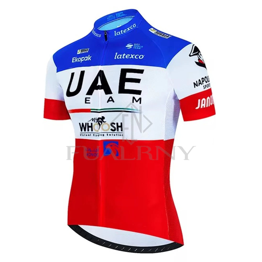 UAE Summer Cycling Jersey Set Men's Cycling Clothing Bicycle Short Sleeve Road Bike Clothes Suit Mtb Maillot Culotte Ciclismo Torange