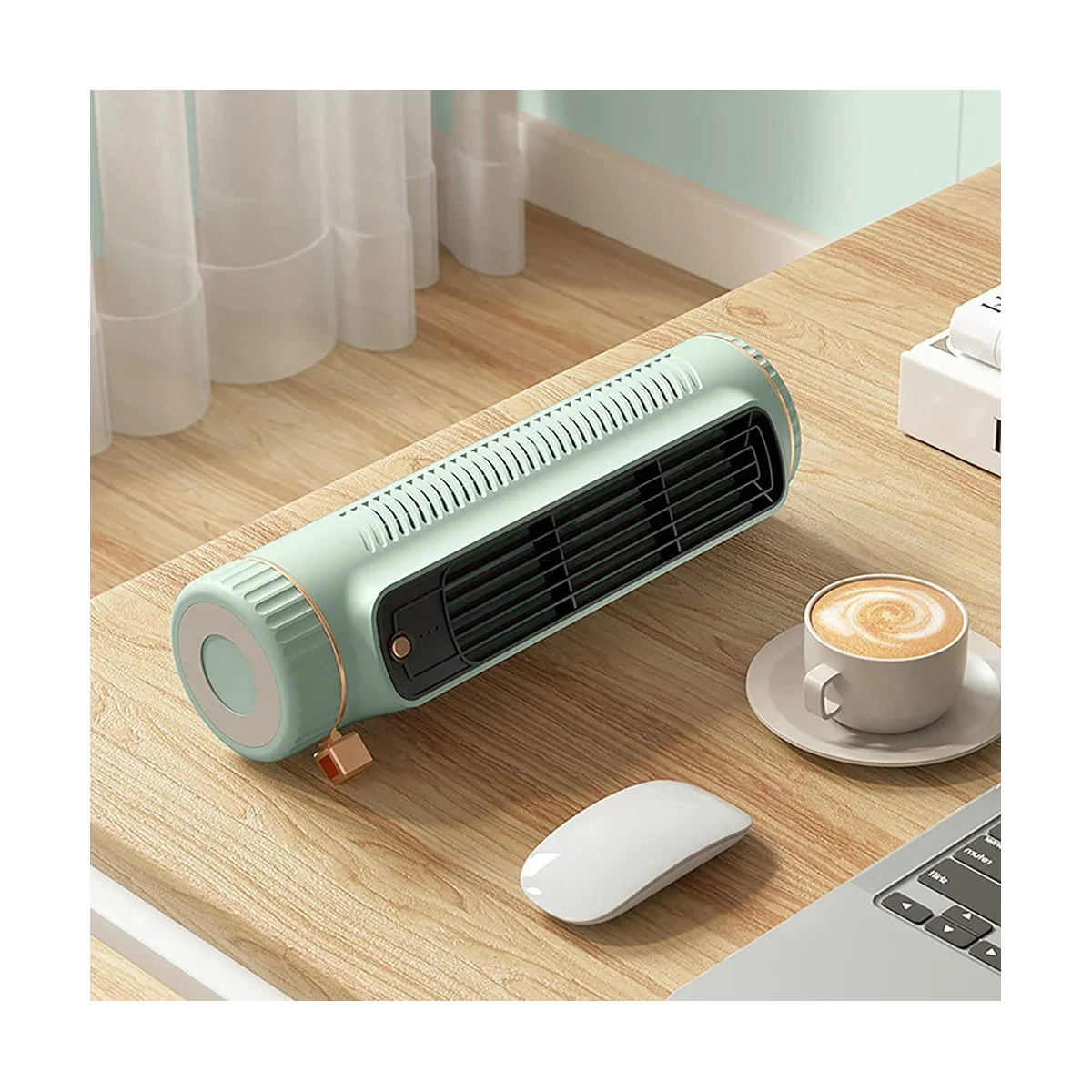 Portable Automatic Remote Air Conditioner, USB Personal Air Conditioner Mini Conditioner with 3-Speed Electric Fan Green