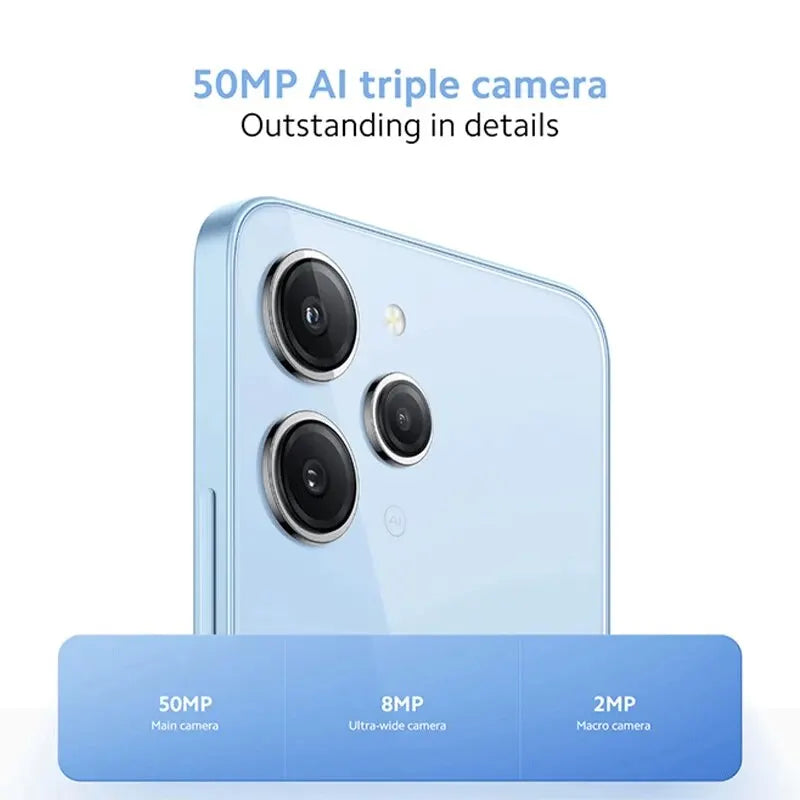 Xiaomi Redmi 12 Cellphone Global Version MTK Helio G88 50MP AI Triple Camera Large 6.79" DotDisplay 5000mAh Battery 18W Charging - Torange