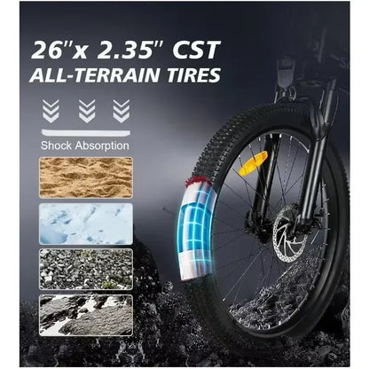 SAMEBIKE Electric Bicycle LO26-II 900W Motor 48V14AH Battery Hydraulic brake Folding Electric Bike 26-inch Tire off-Road E-bike Torange