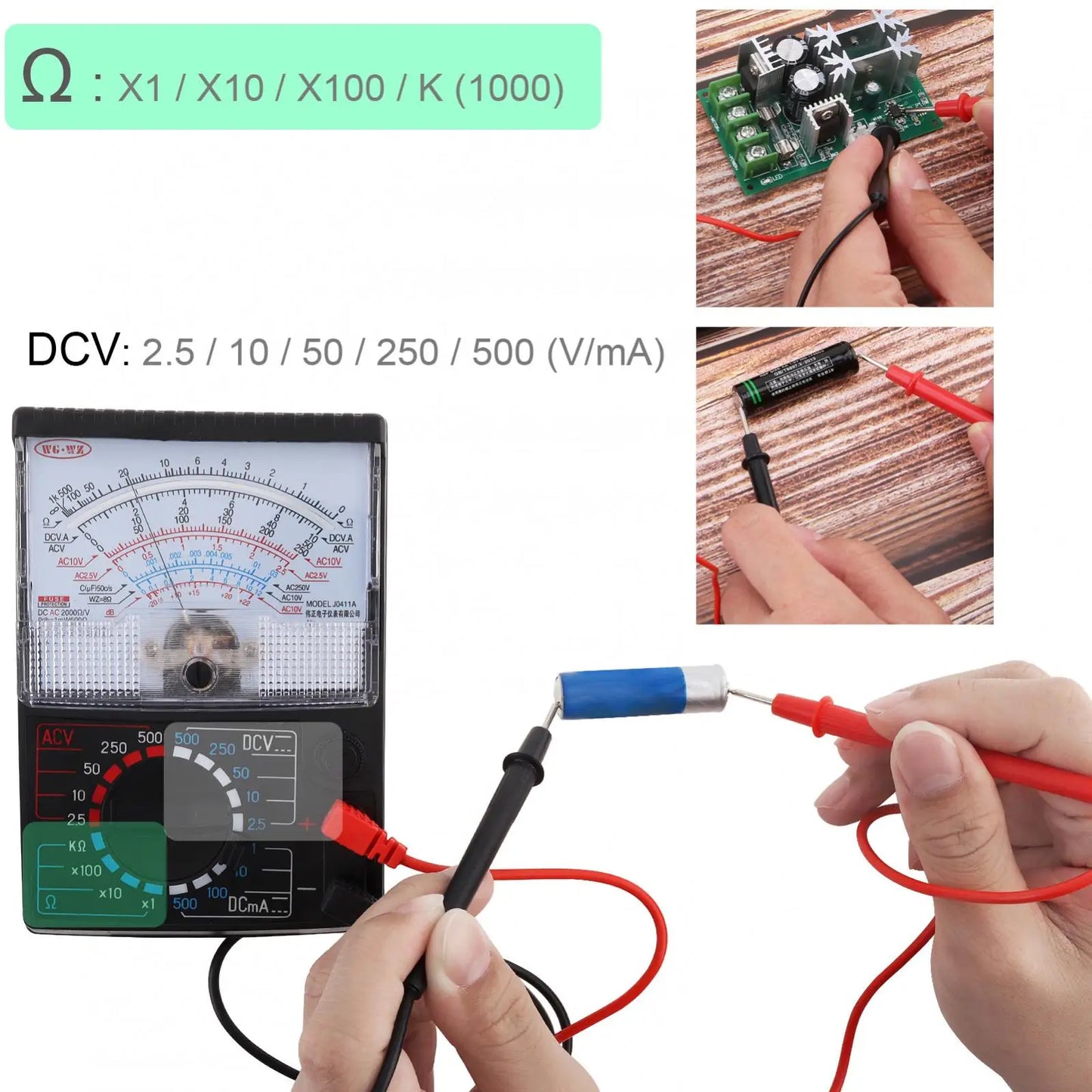 JO411 Mechanical Multimeter Pointer Tester Student Electric Meter Tool Maintenance Multimeter DC AC Voltage Current Resistance