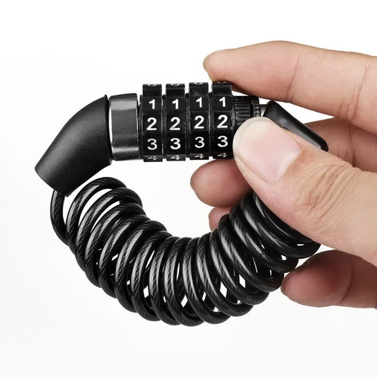 Bicycle Lock Steel Cable Chain Security Password 4 Digit Lock Anti-Theft Combination Number Code Safety Bike Bicycle Accessories