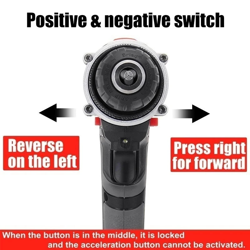 Gisam 88VF Cordless Impact Drill Electric Screwdriver Electric Hammer Drill Mini Wireless Hand Drill Lithium-Ion Battery Power Tools