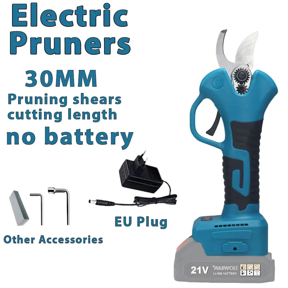 30mm Cordless Electric Scissors Pruning Shears Tree Garden Pruner Cutter Branches Pruning Power Tools For Makita 18v Battery Torange