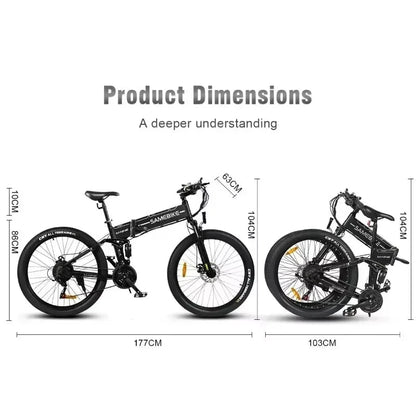 SAMEBIKE Electric Bicycle LO26-II 900W Motor 48V14AH Battery Hydraulic brake Folding Electric Bike 26-inch Tire off-Road E-bike Torange