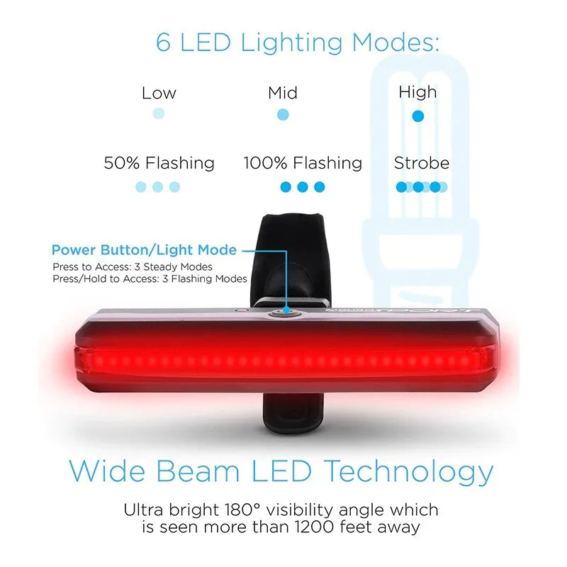 Bike Rear Light Highlight COB LED Tail Light Waterproof Bicycle USB Rechargeable Mountain Riding Cycling Tail Lamp Bicycle Parts