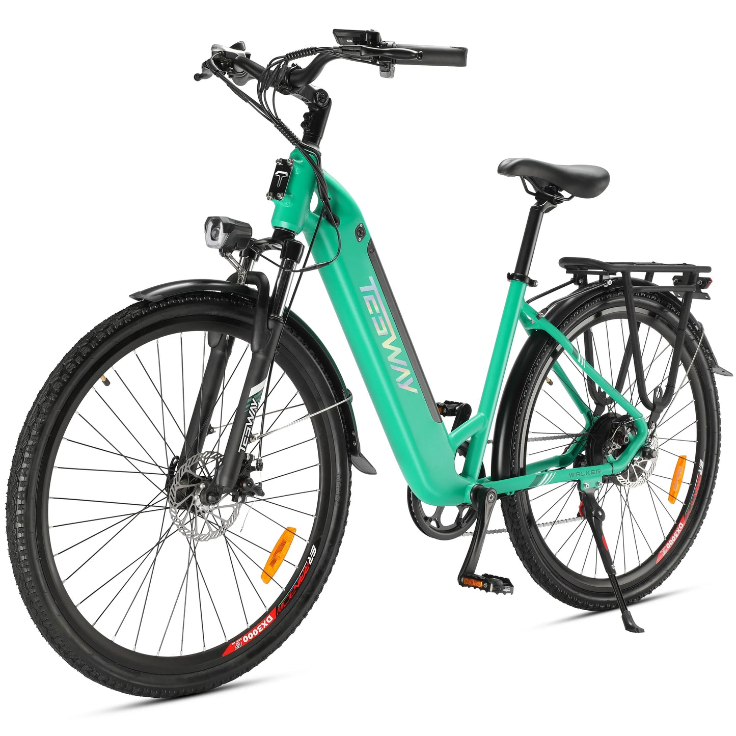 TESWAY E Bike For Adults 500W Motor 48V 12AH Battery 27.5*2.4-inch Tires 40km/h Max Speed 90km Range Mechanical Disc Brakes