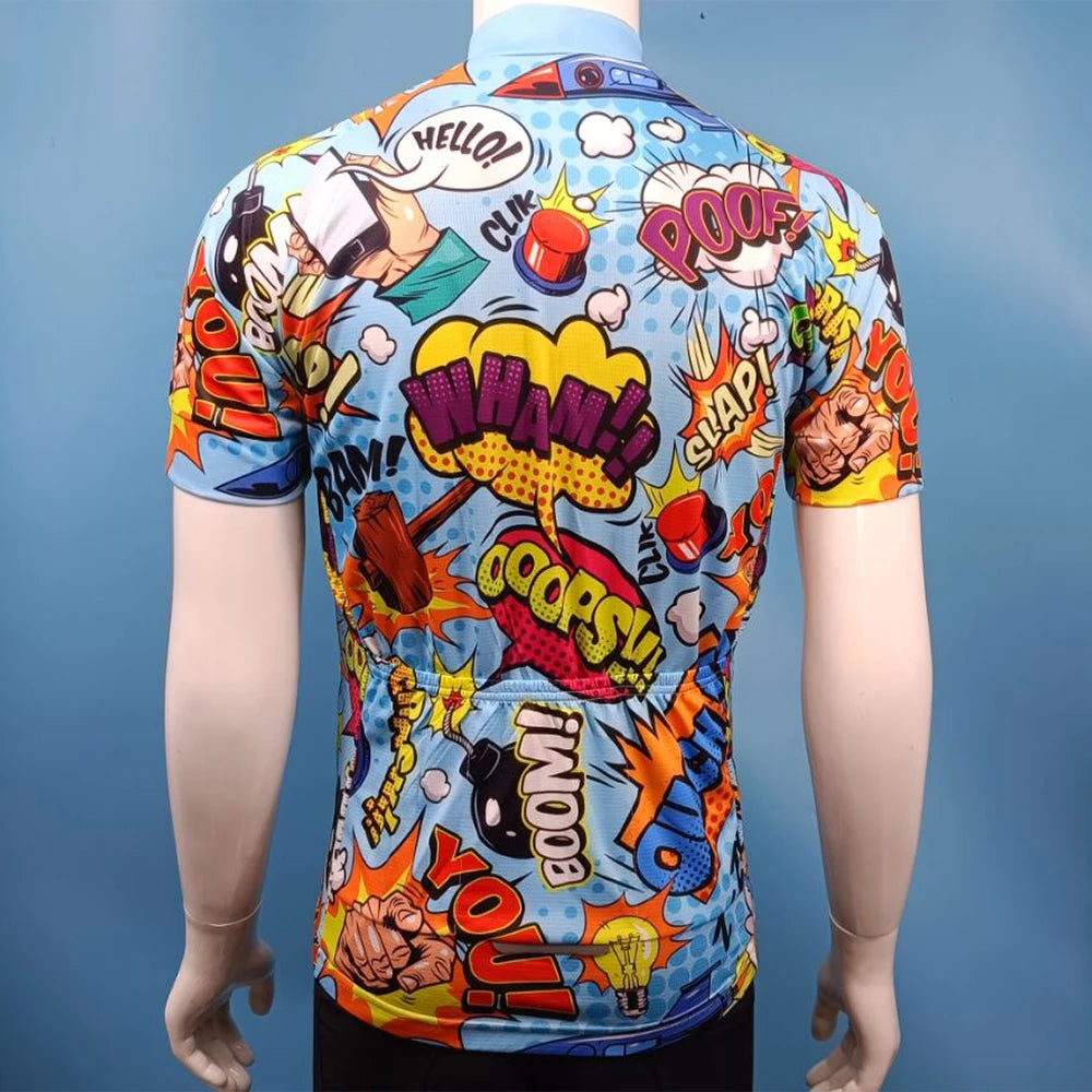 Comics Team Men Cycling Jersey MTB Maillot Bike Shirt Downhill Jersey High Quality Pro Team Tricota Mountain Bicycle Clothing Torange