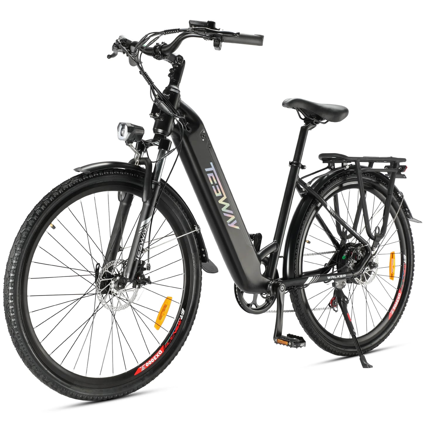 TESWAY E Bike For Adults 500W Motor 48V 12AH Battery 27.5*2.4-inch Tires 40km/h Max Speed 90km Range Mechanical Disc Brakes