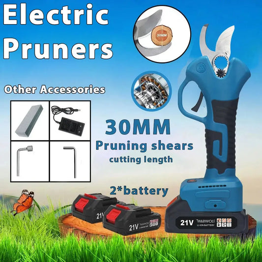 30mm Cordless Electric Scissors Pruning Shears Tree Garden Pruner Cutter Branches Pruning Power Tools For Makita 18v Battery Torange