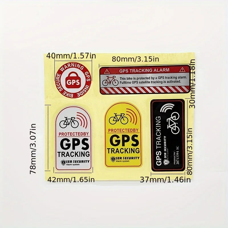 1set Bicycle GPS Sticker Scooter Motorcycle Anti-Theft Warning Sticker Tracking Reflective Waterproof Paster Bike Accessories