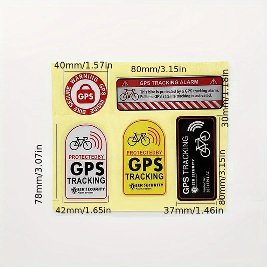 1set Bicycle GPS Sticker Scooter Motorcycle Anti-Theft Warning Sticker Tracking Reflective Waterproof Paster Bike Accessories