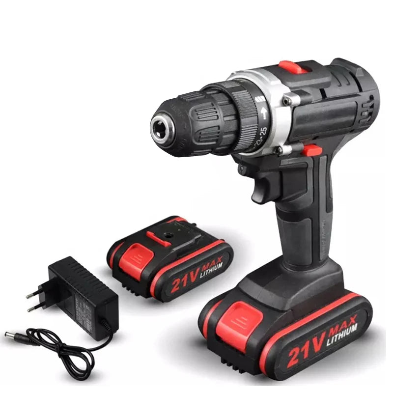 21V Electric Impact Cordless Drill High-power Lithium Battery Wireless Rechargeable Hand Drill Home DIY Electric Power Tools