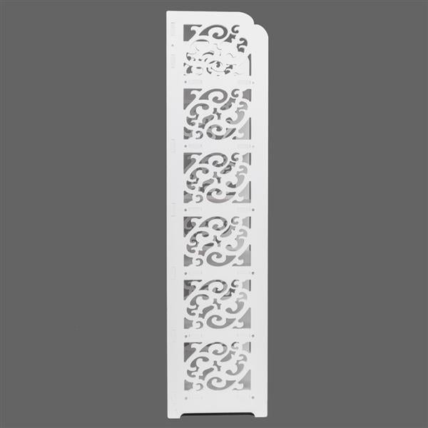 Wood-plastic Board Six Tiers Carved Shoe Rack White A - Torange