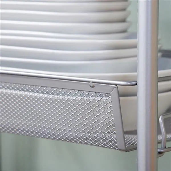 Honeycomb Mesh Style Three Layers Removable Storage Cart Silver - Torange