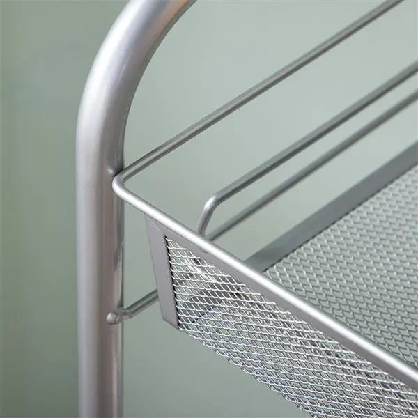 Honeycomb Mesh Style Three Layers Removable Storage Cart Silver - Torange
