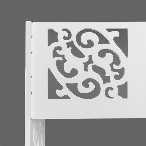 Wood-plastic Board Six Tiers Carved Shoe Rack White A - Torange