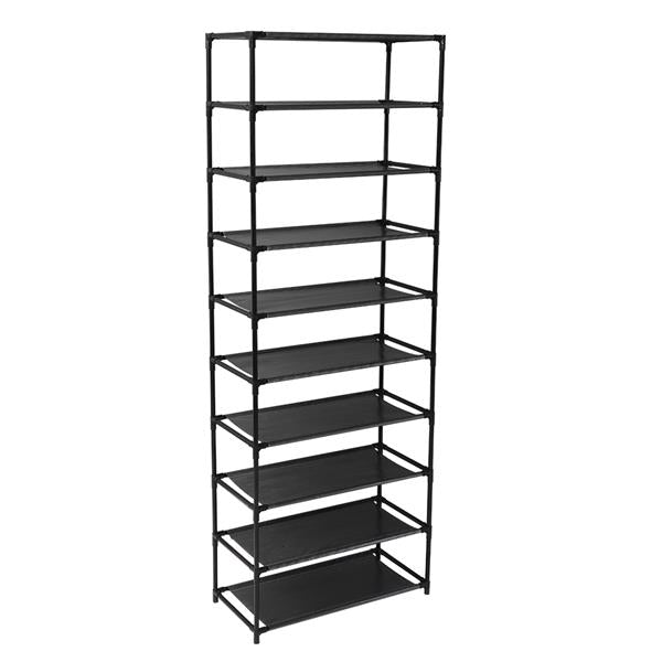 10 Tier Stackable Shoe Rack Storage Shelves - Stainless Steel Frame Holds 50 Pairs Of Shoes - Torange