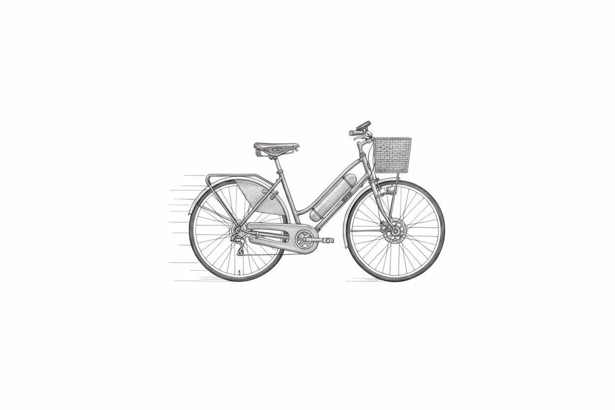 vintage style ebike sketch model picture